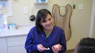 Doctor examining a
        patient